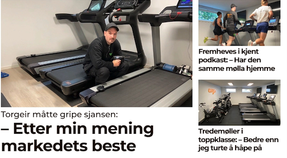 Proff tredemølle TA-790 levert – omtale i Budstikka